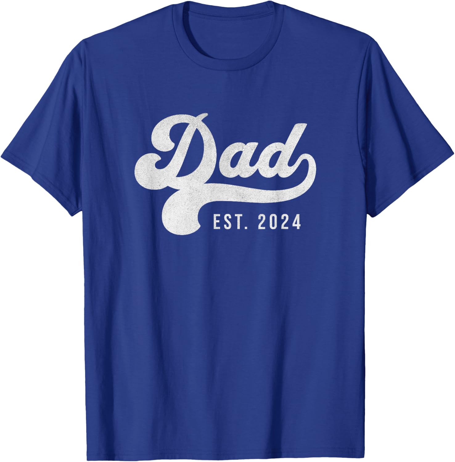Dad Est 2024 New Dad Promoted To Dad Father's Day T-Shirt - T-Shirt | Royal