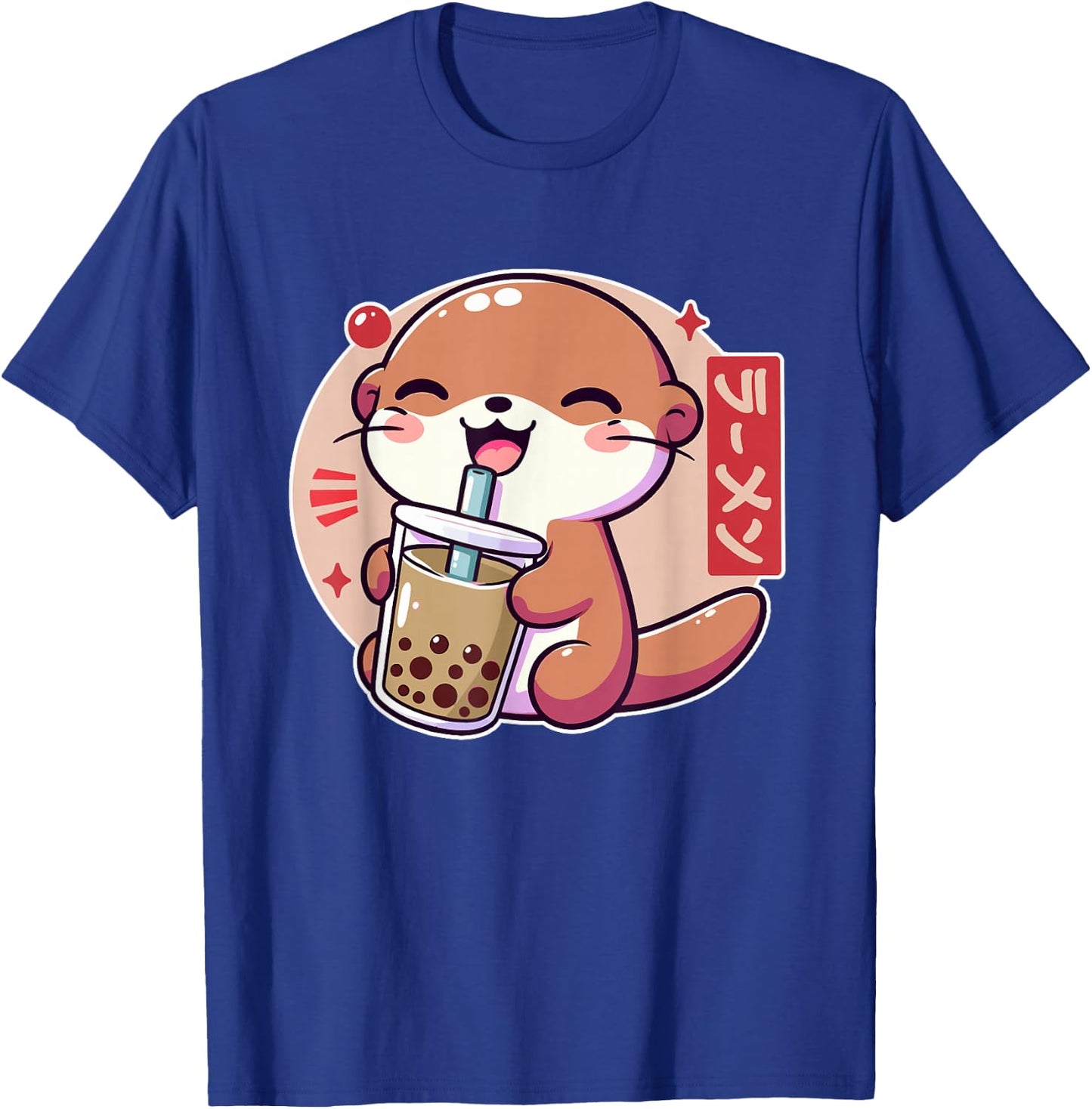 Cute Anime Otter Boba Kawaii Japanese Funny Tea Bubble Otter T-Shirt - T-Shirt | Royal