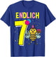 Geschenk 7 Jahre alt Kinder Bienen Geburtstag T-Shirt - T-Shirt | Royal