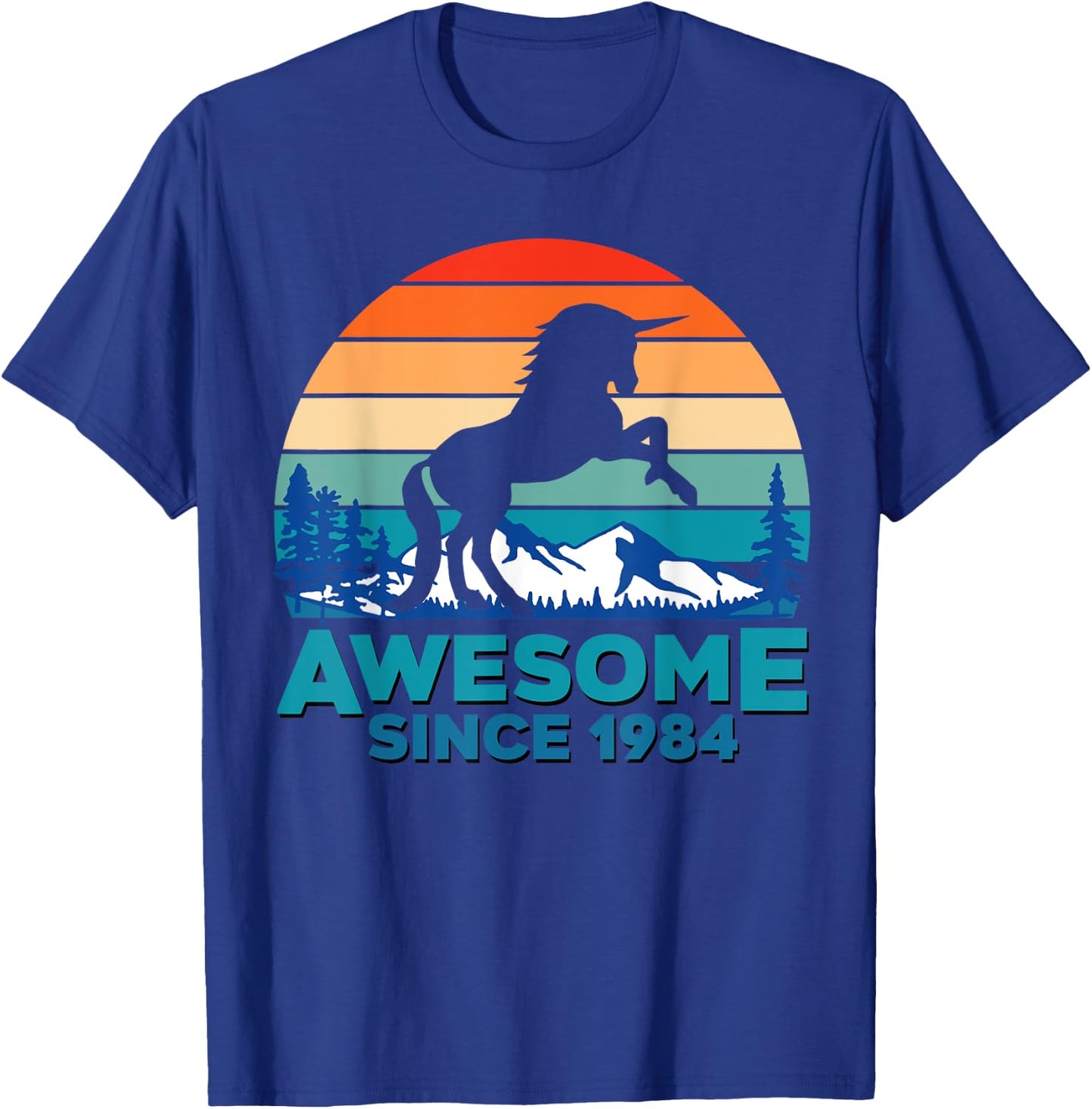 Unicorn Awesome Since 1984 Shirt 37th Birthday 37 Years Old T-Shirt - T-Shirt | Royal