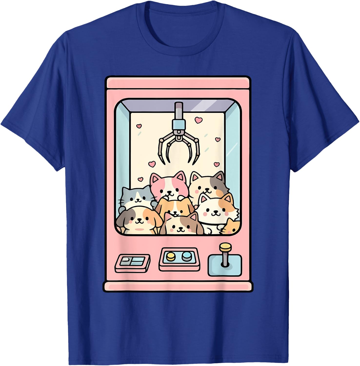 Kawaii Cat Toy Crane Claw Machine T-Shirt - T-Shirt | Royal