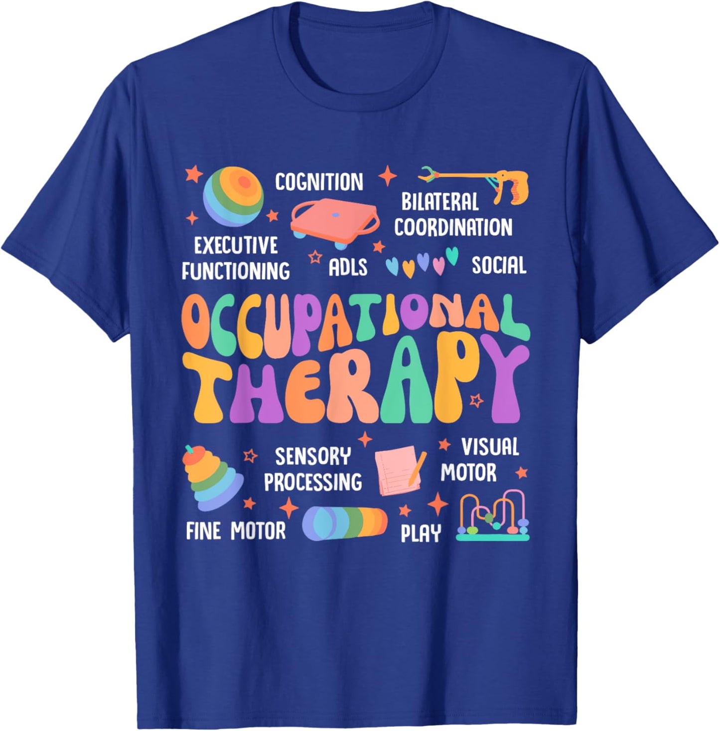 Occupational Therapy Shirt Groovy Occupational Therapist OT T-Shirt - T-Shirt | Royal
