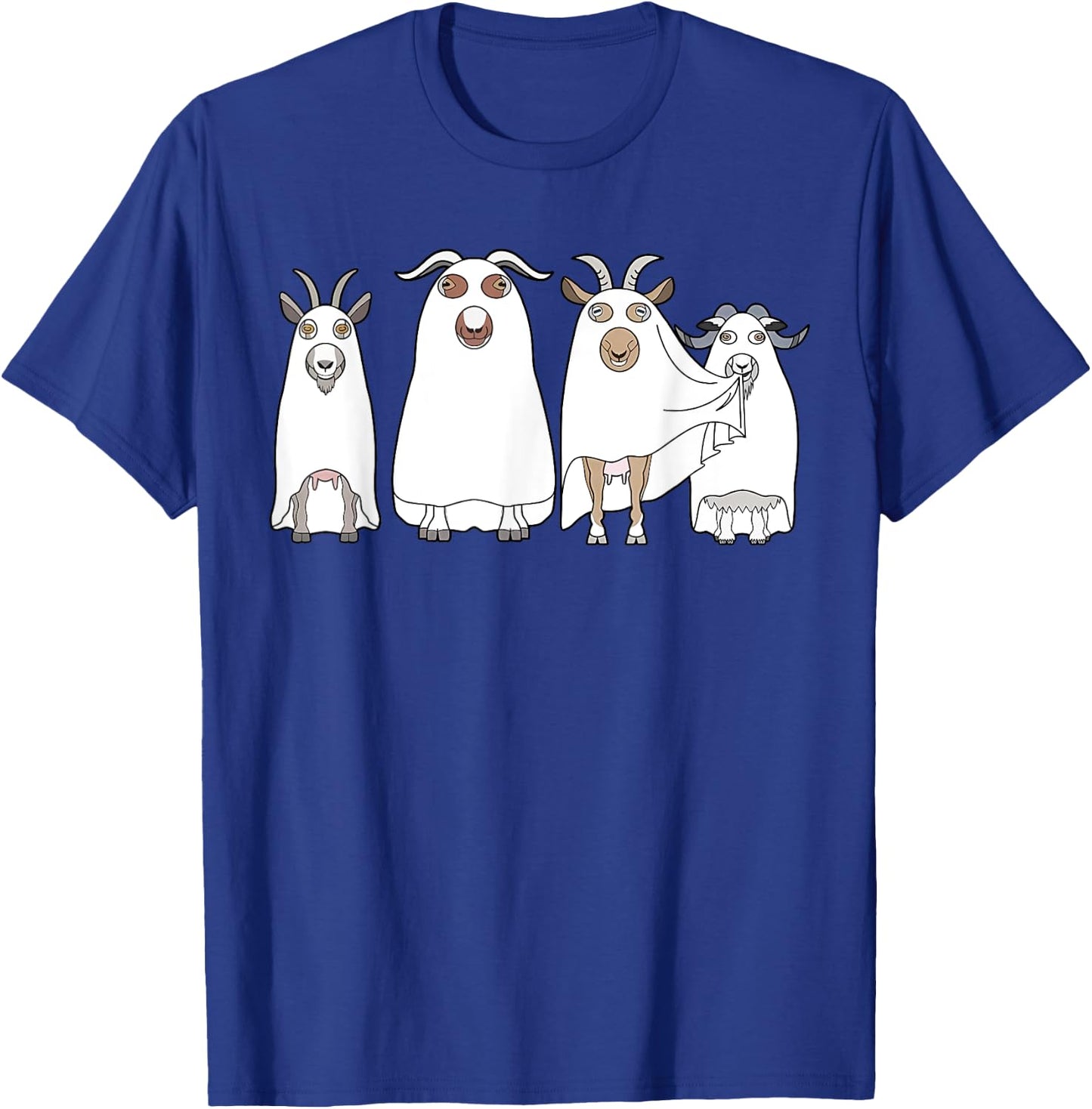 Goat Ghost Halloween Farmer Goat Lover Scary Spooky Season T-Shirt - T-Shirt | Royal