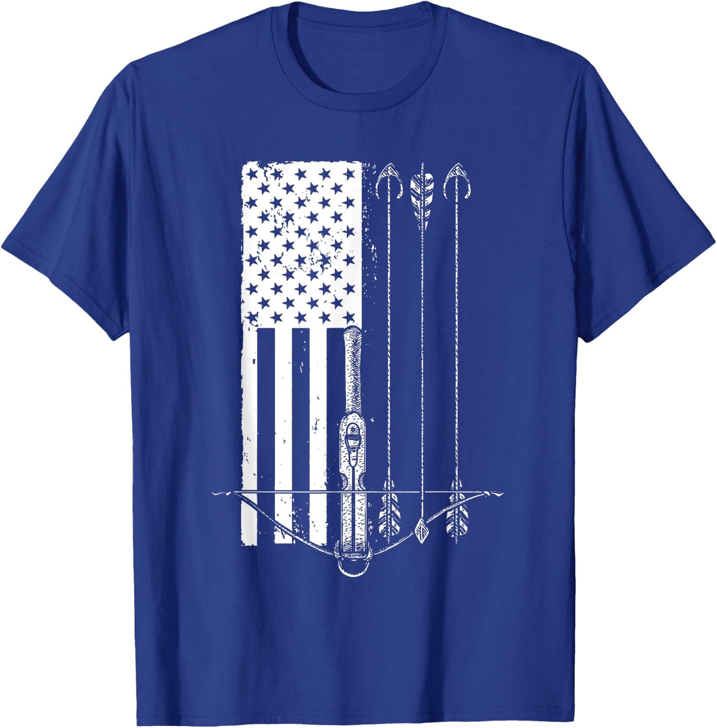 Cool Crossbow Women Arrow Bow Hunting American Flag T-Shirt - T-Shirt | Royal