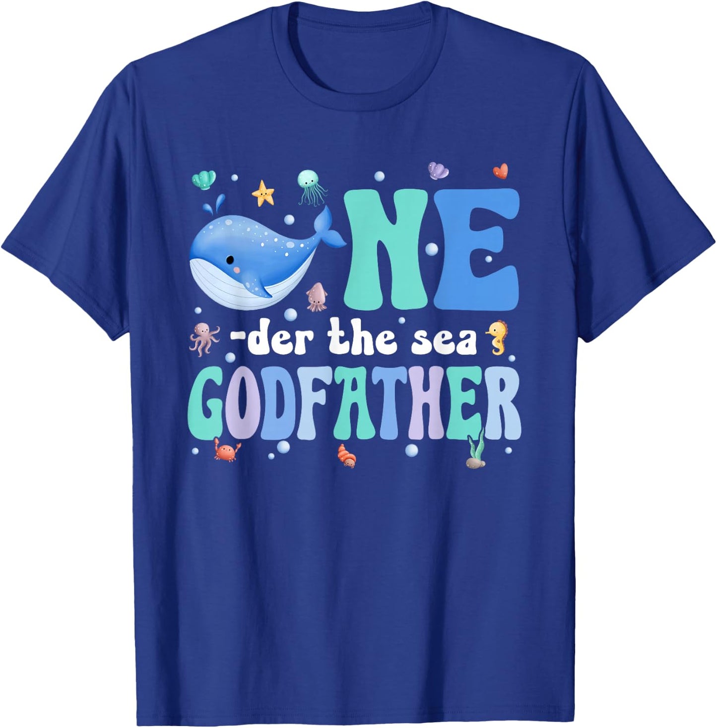 One-der The Sea Godfather of Birthday Kids Ocean Bday T-Shirt - T-Shirt | Royal
