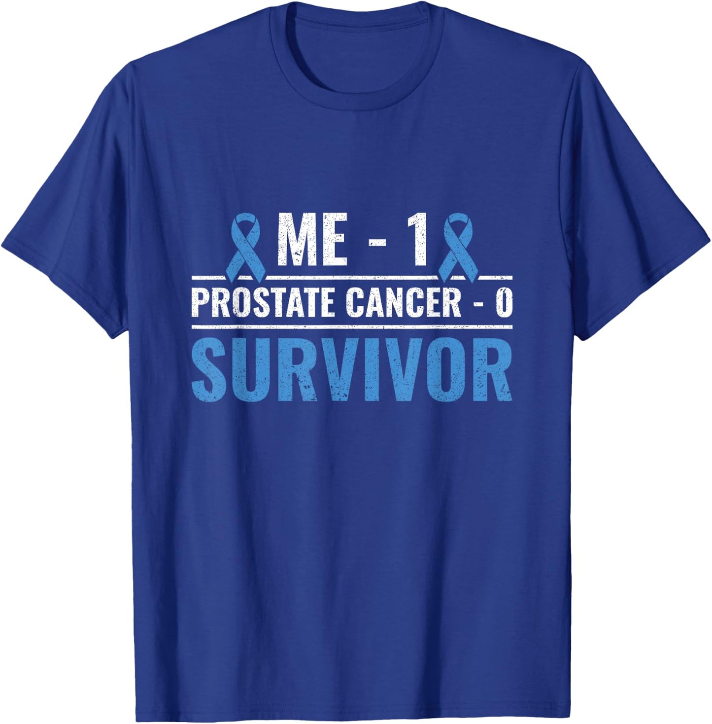 Cancer Survivor Light Blue Ribbon Prostate Cancer Awareness T-Shirt - T-Shirt | Royal