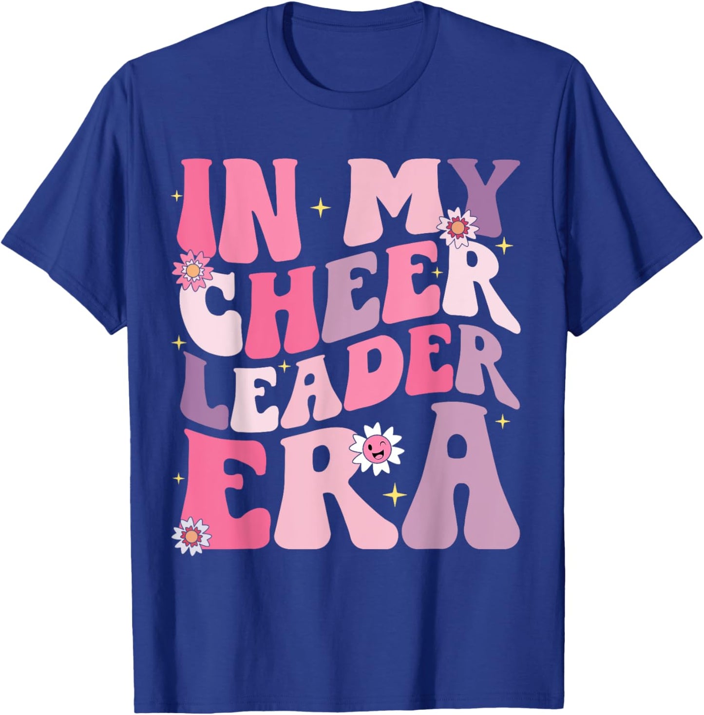 Groovy In My Cheer Leader Era Cheerleader Cheerleading T-Shirt - T-Shirt | Royal
