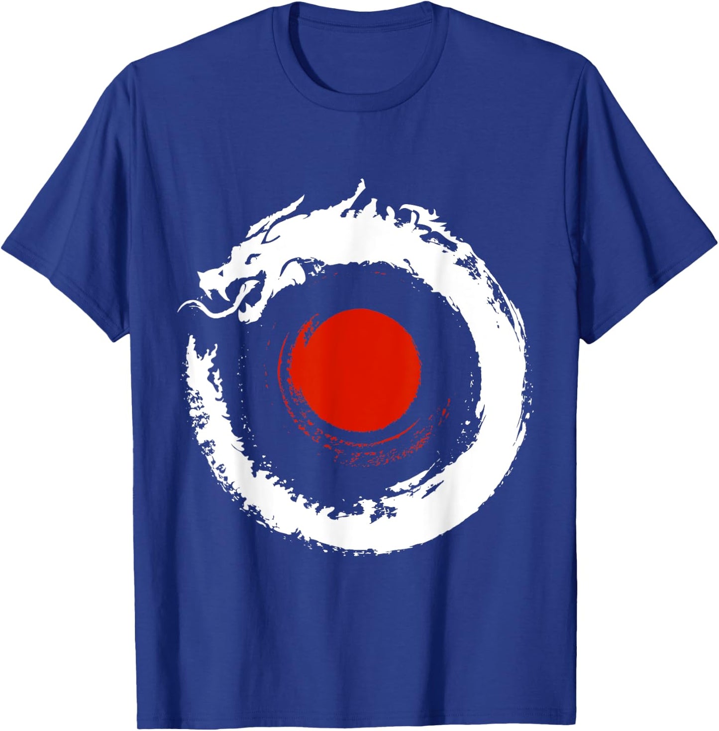 Dragon In Japanese Zen Buddhist Enso Circle T-Shirt - T-Shirt | Royal