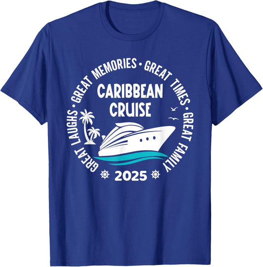Caribbean Cruise 2025 Vacation Trip Matching Family Group T-Shirt - T-Shirt | Royal