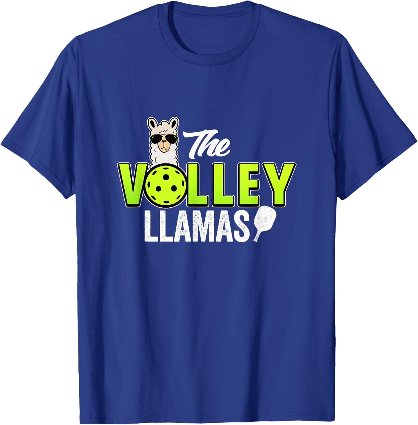 The Volley LLamas comic style llama pickle ball team T-Shirt - T-Shirt | Royal