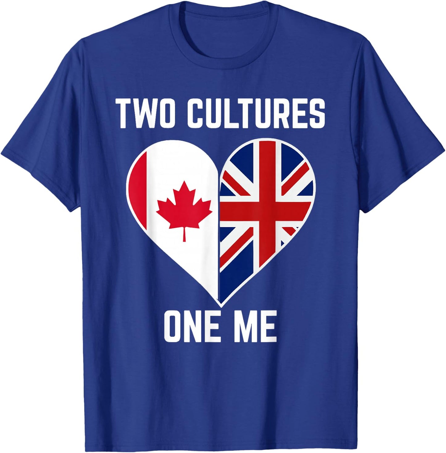 Half Canadian Half British Heart Canada Union Jack Flag UK T-Shirt - T-Shirt | Royal