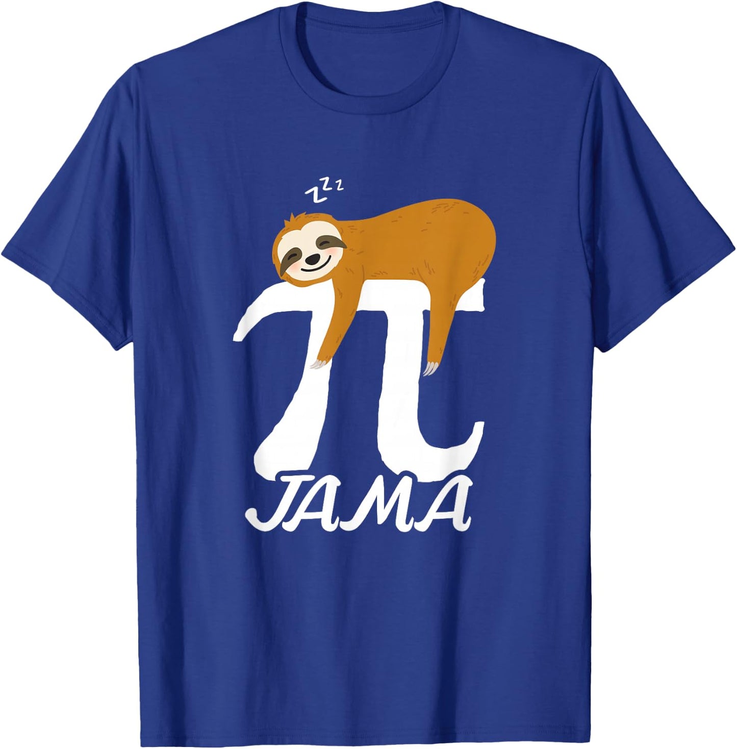 Pi Jama Sloth Pajama PJ 3.14 Pi Number Symbol Math Sloth T-Shirt - T-Shirt | Royal