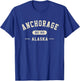Anchorage Alaska Est 1915 Vintage Retro Athletic Style T-Shirt - T-Shirt | Royal