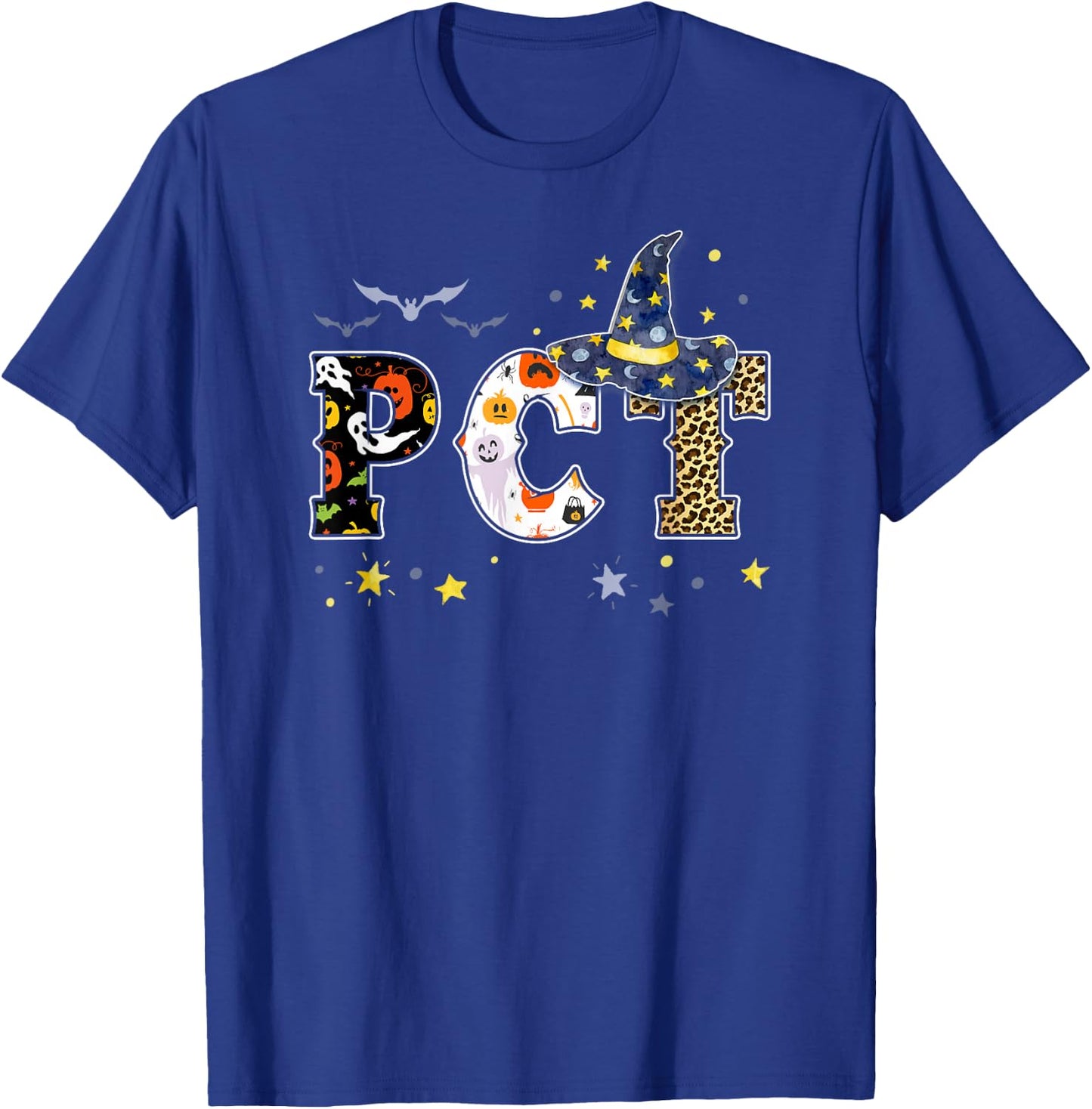 PCT Witch Halloween Crew Patient Care Technician Matching T-Shirt - T-Shirt | Royal
