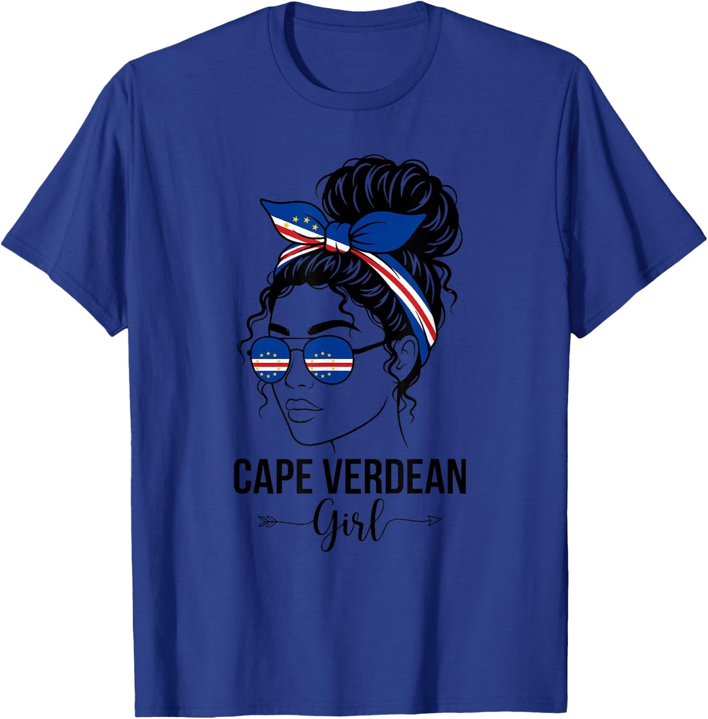 Cape Verdean Girl African Pride Flag Love Cape Verde T-Shirt - T-Shirt | Royal