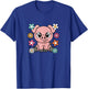 Cute Pig Lover Groovy Piglet Flower Women Girls Kids T-Shirt - T-Shirt | Royal