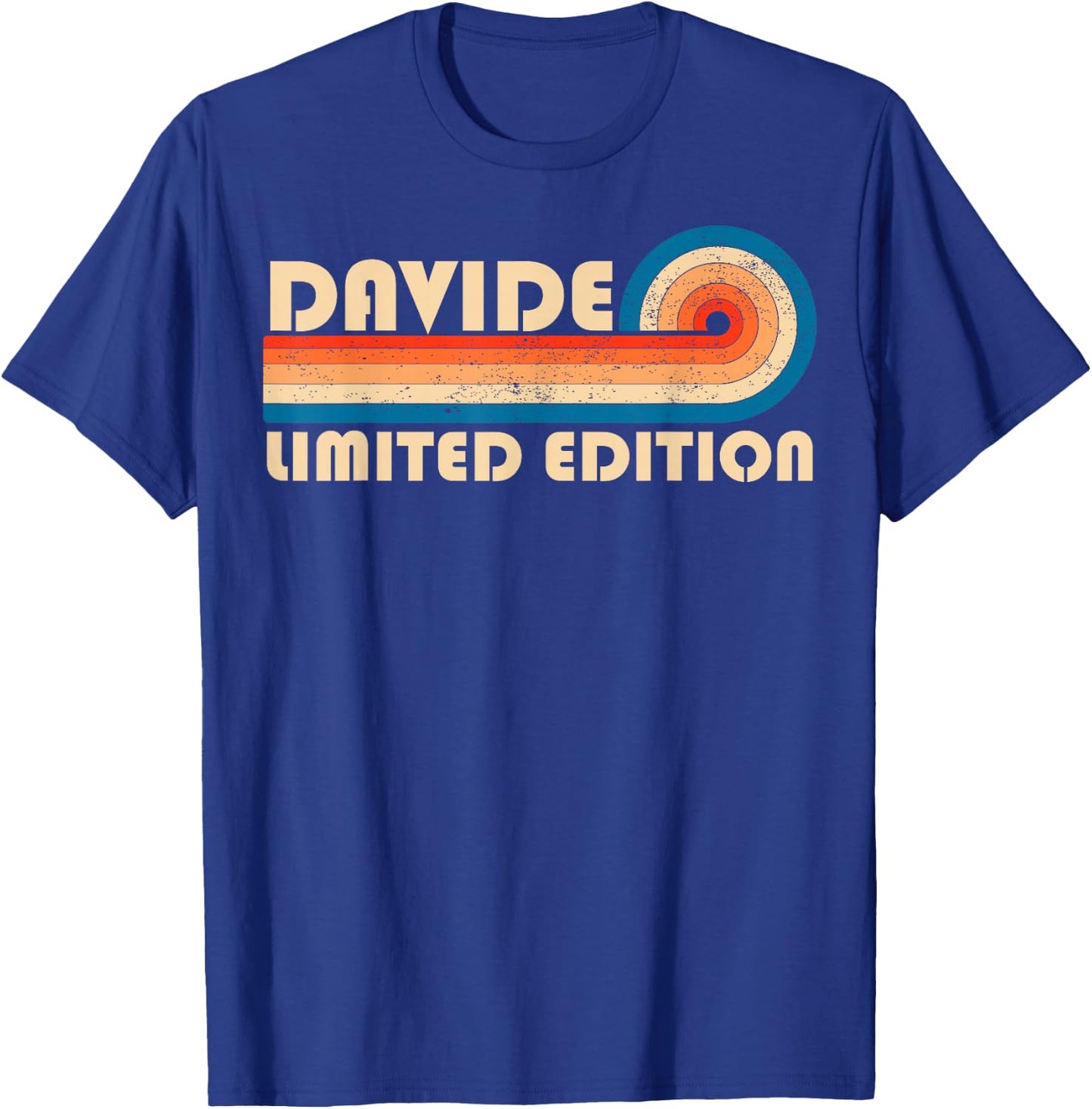 DAVIDE Retro 70s 80s Sunset Stripe T-Shirt - T-Shirt | Royal