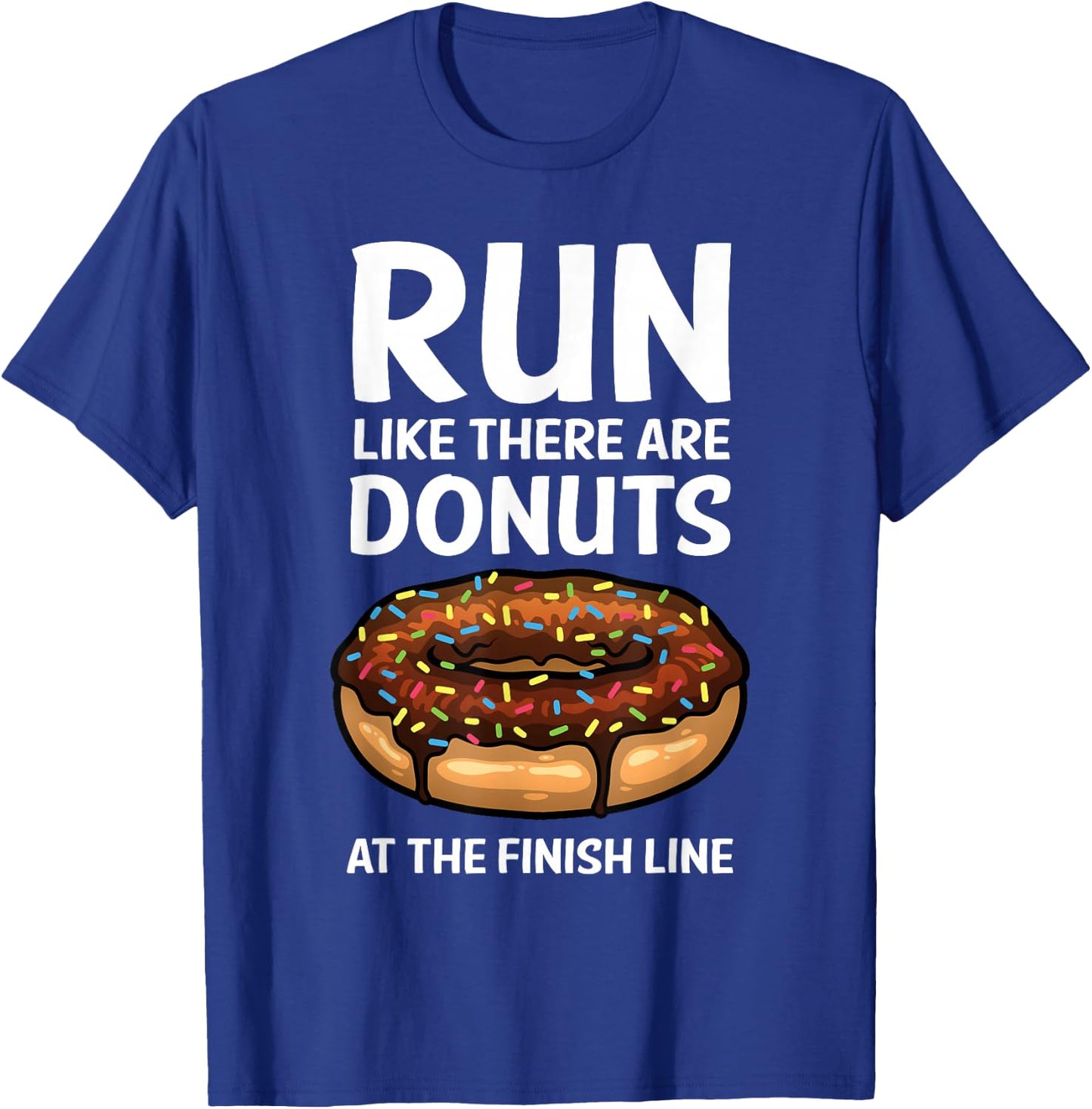 Funny Running Women Donut Finish Line Marathon T-Shirt - T-Shirt | Royal