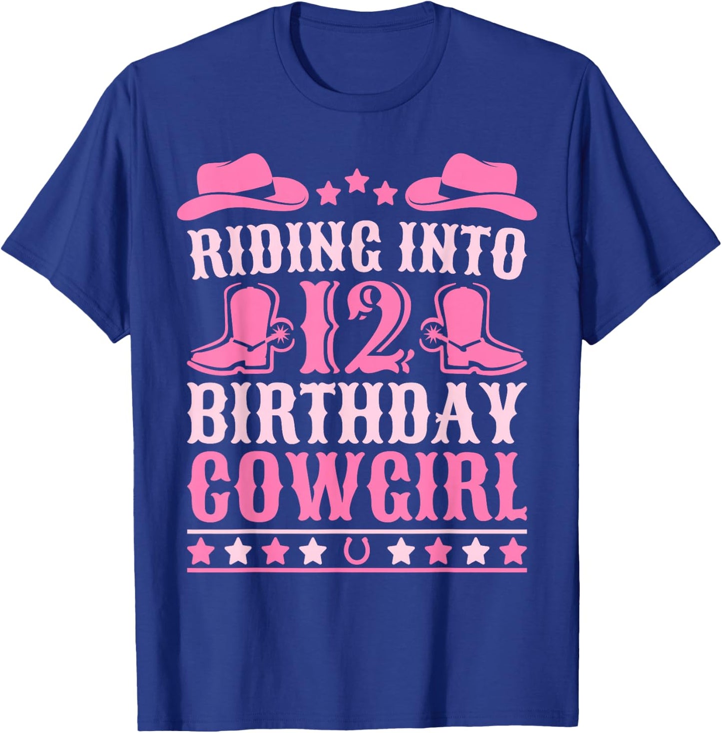 12yr Birthday Cowgirl Outfit 12 Year Old Girl 12th Birthday T-Shirt - T-Shirt | Royal