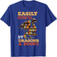 Easily Distracted By Dragons And Books Dragon Lover Mythical T-Shirt - T-Shirt | Royal
