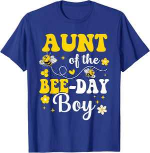 Aunt of the Bee Day Boy Bee Birthday Party Matching Family T-Shirt - T-Shirt | Royal