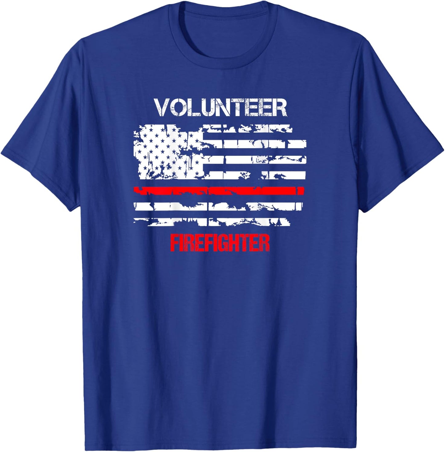Volunteer Firefighter Thin Red Line T-Shirt - T-Shirt | Royal