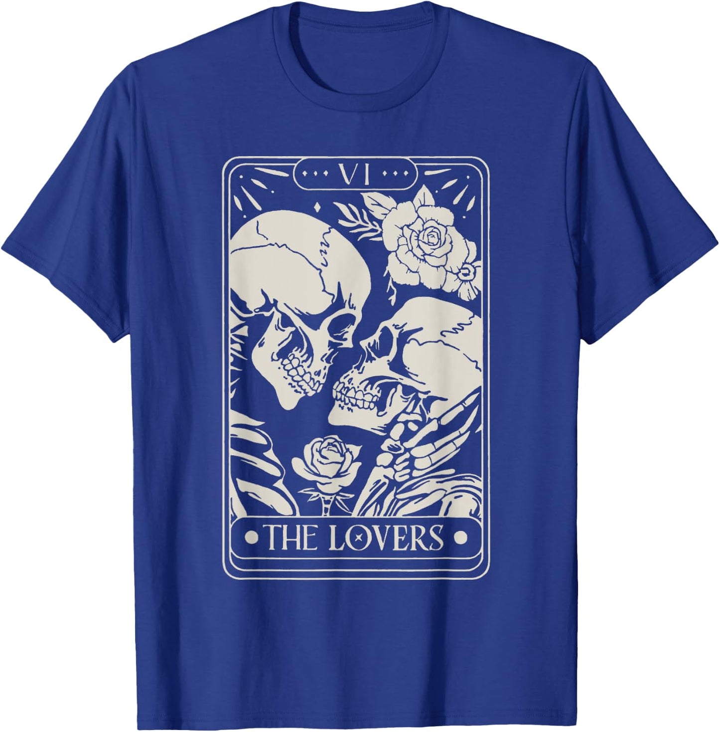 The Lovers Tarot Card Skeletons Kissing In Love T-Shirt - T-Shirt | Royal