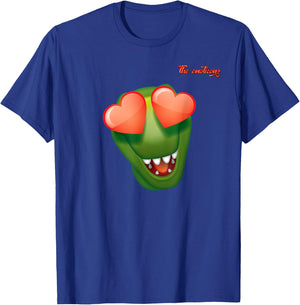 Emoji Happy Love Eyes Dinosaur Face T-Shirt - T-Shirt | Royal