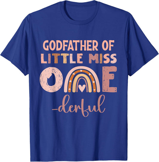 Boho Godfather of Miss Onederful 1st Birthday Girl Cute T-Shirt - T-Shirt | Royal