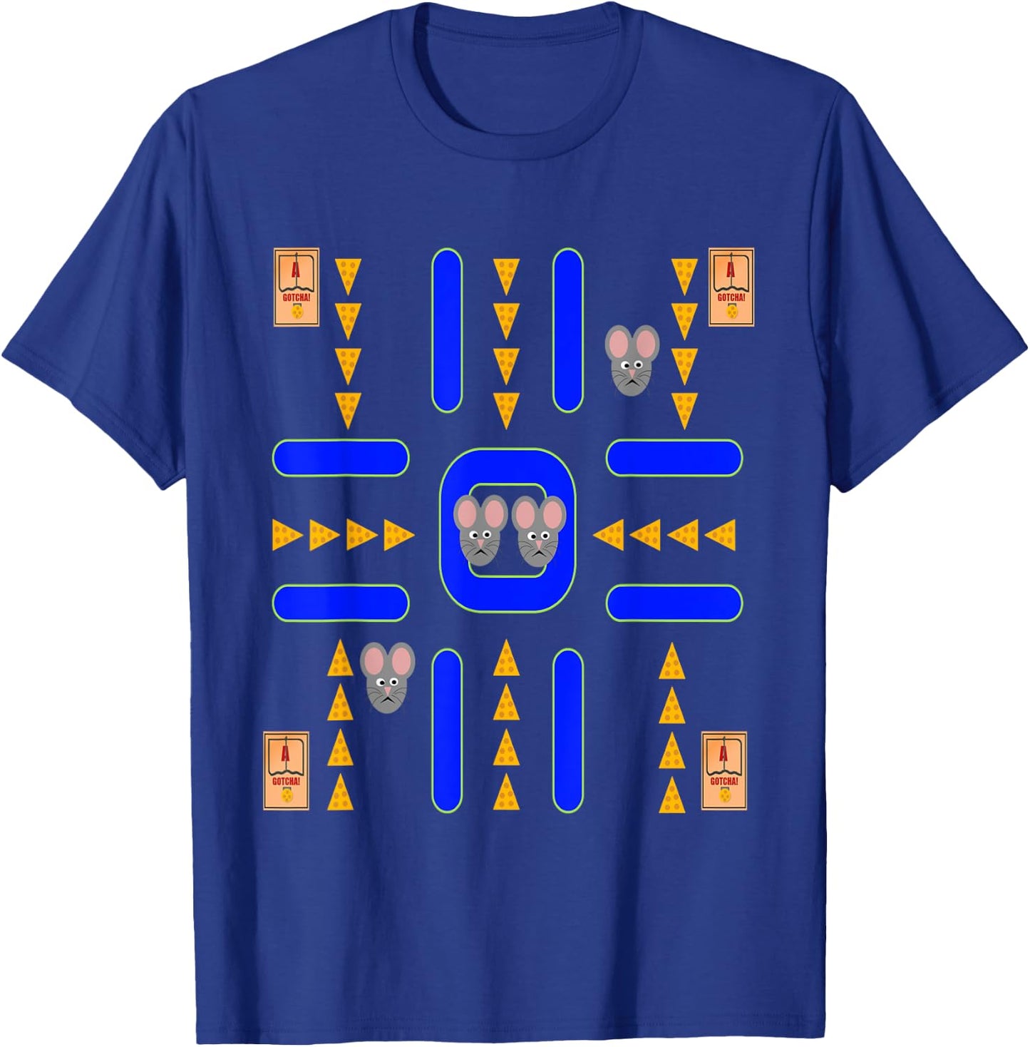 Mouse Cheese Mousetrap Video Games Vintage For Kids Adults T-Shirt - T-Shirt | Royal