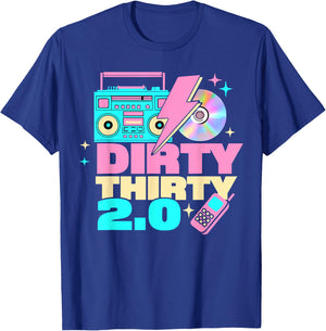 Dirty Thirty 2.0 60th Birthday Fun Retro T-Shirt - T-Shirt | Royal