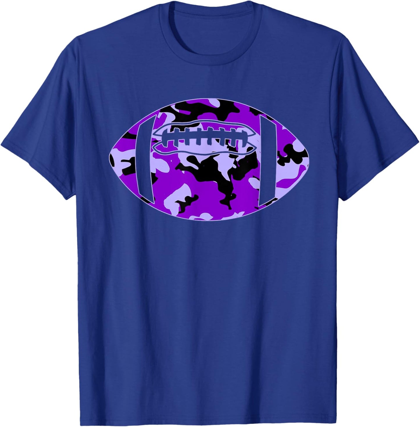 Camouflage Football Shirt - Purple Camo Football T-Shirt - T-Shirt | Royal