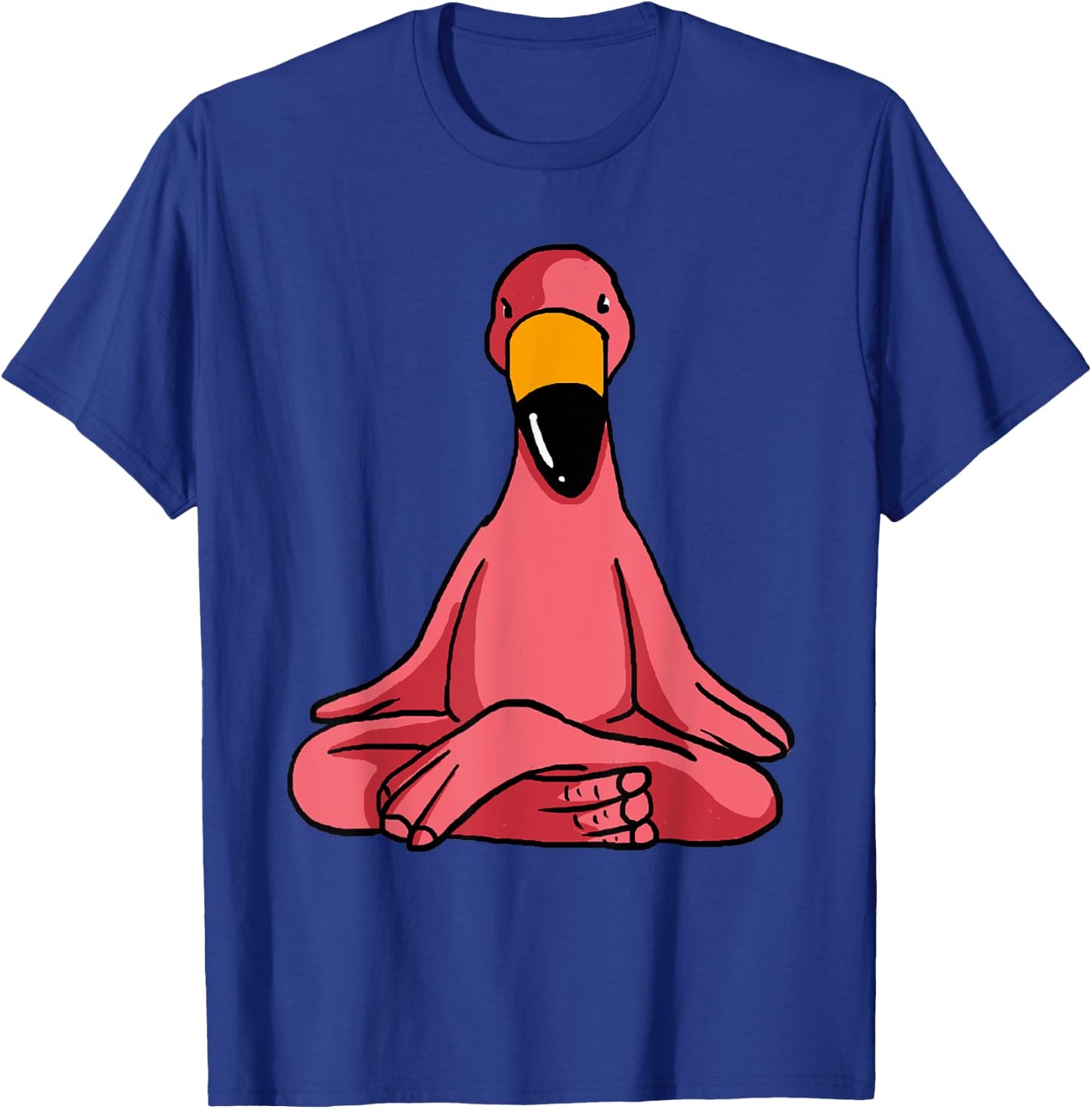 Cute Yoga Flamingos Funny Pink Water Bird Meditation Lovers T-Shirt - T-Shirt | Royal