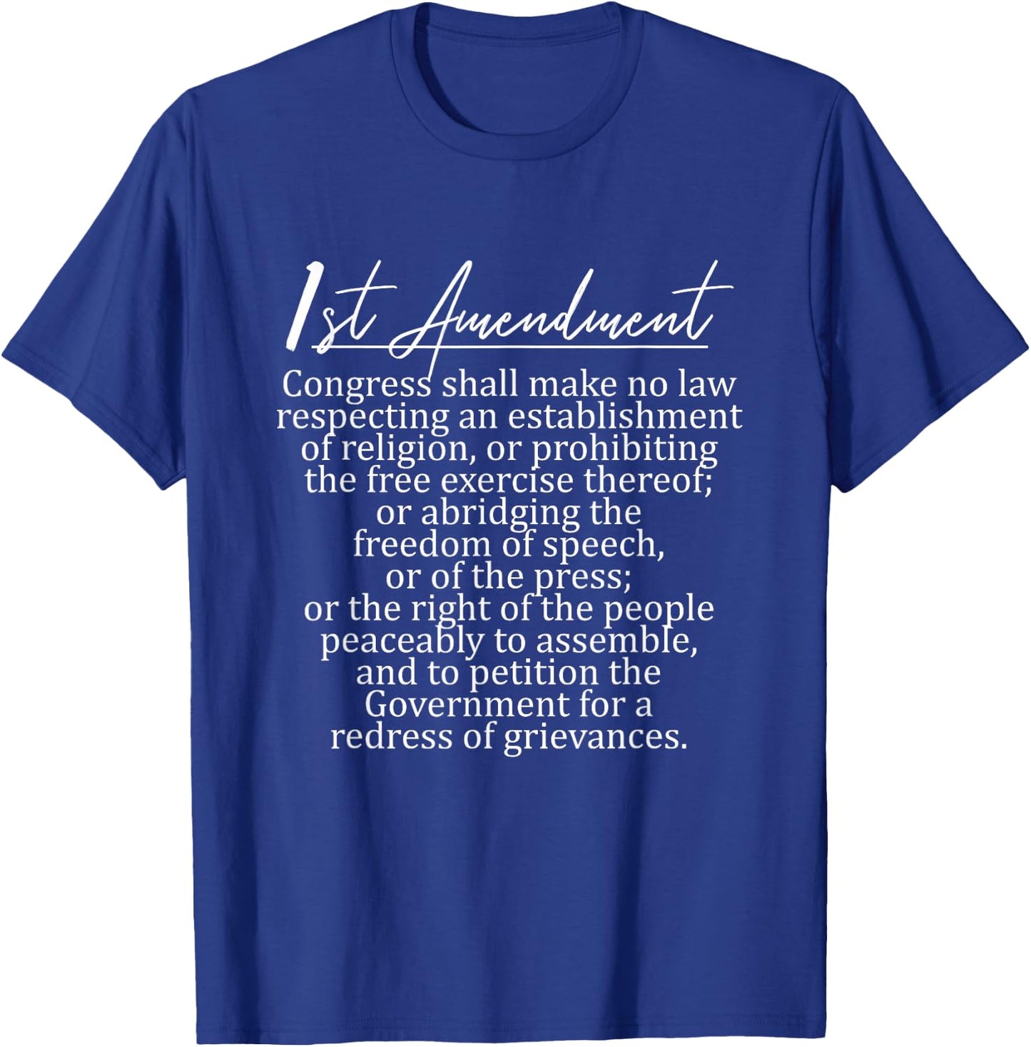 1st Amendment U.S. Constitution Support Freedom of Speech T-Shirt - T-Shirt | Royal