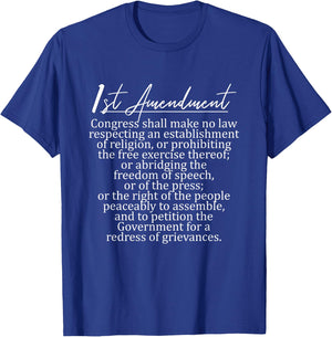 1st Amendment U.S. Constitution Support Freedom of Speech T-Shirt - T-Shirt | Royal
