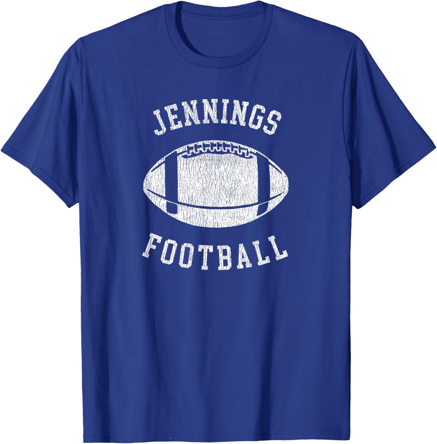 Jennings Football Distressed Vintage 80's Throwback Classic T-Shirt - T-Shirt | Royal
