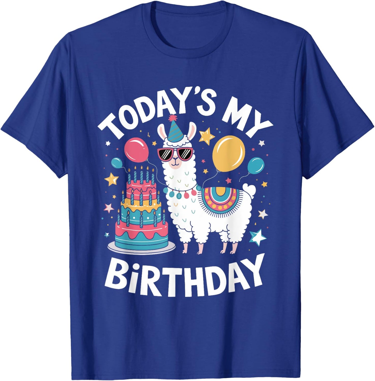 Todays My Birthday Llama Boy Family Party Decorations T-Shirt - T-Shirt | Royal
