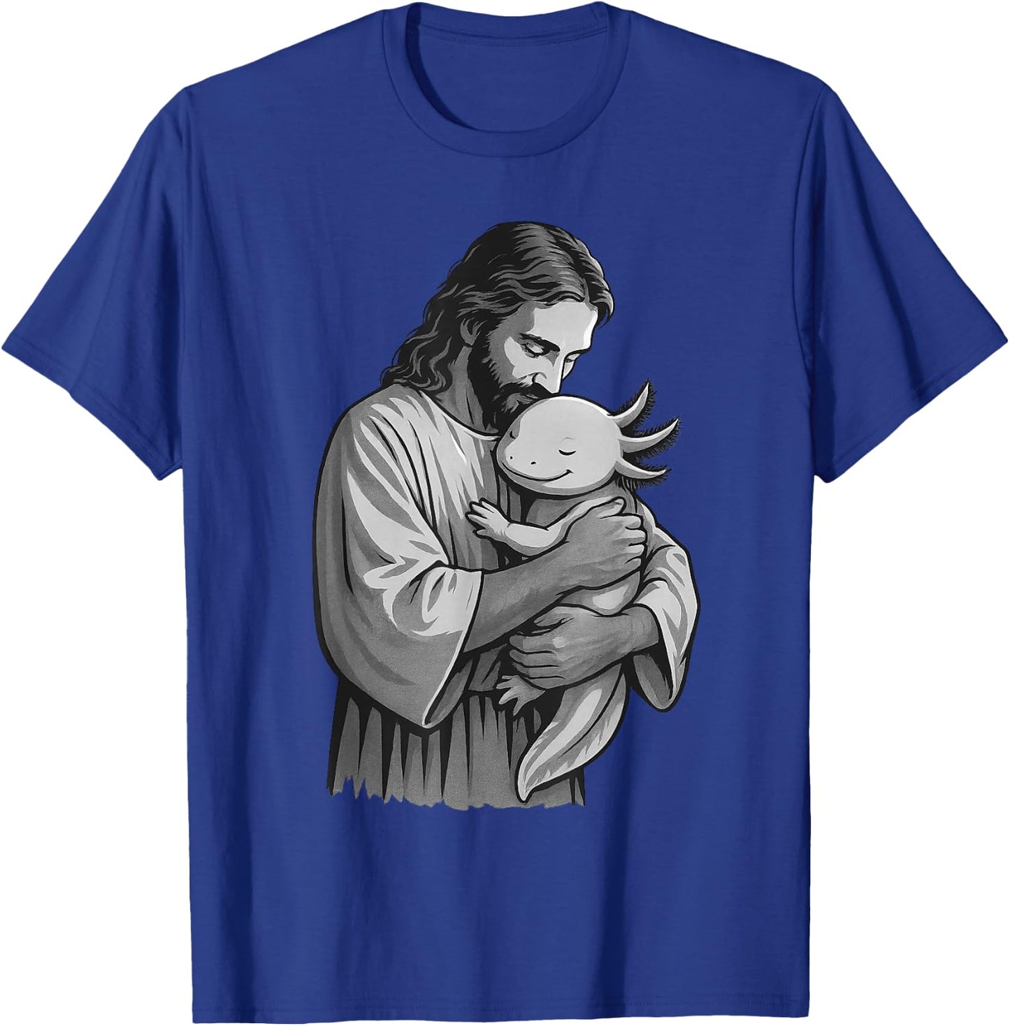 Axolotl And Jesus Christian Faith Pet Lover T-Shirt - T-Shirt | Royal