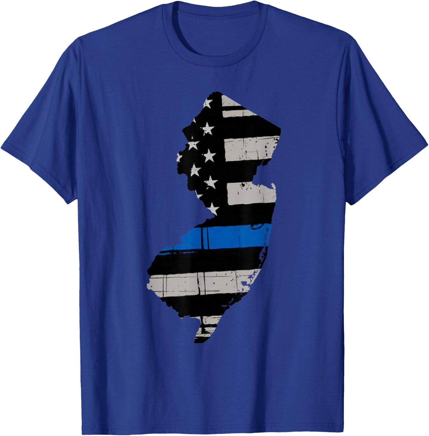Support Law Enforcement New Jersey NJ State Police T-Shirt - T-Shirt | Royal