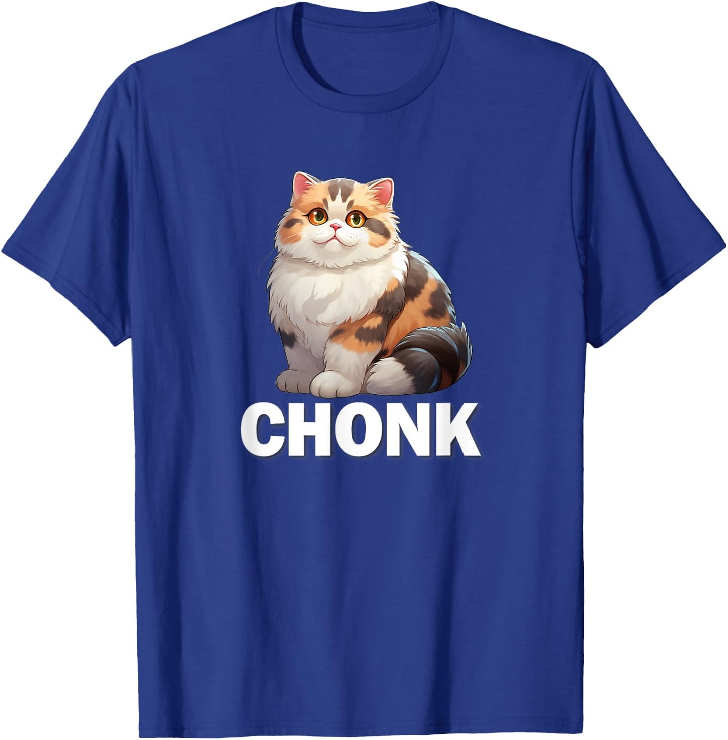 Cute Fat Chonk Chonky Calico Cat Lover Women Girls Kids T-Shirt - T-Shirt | Royal