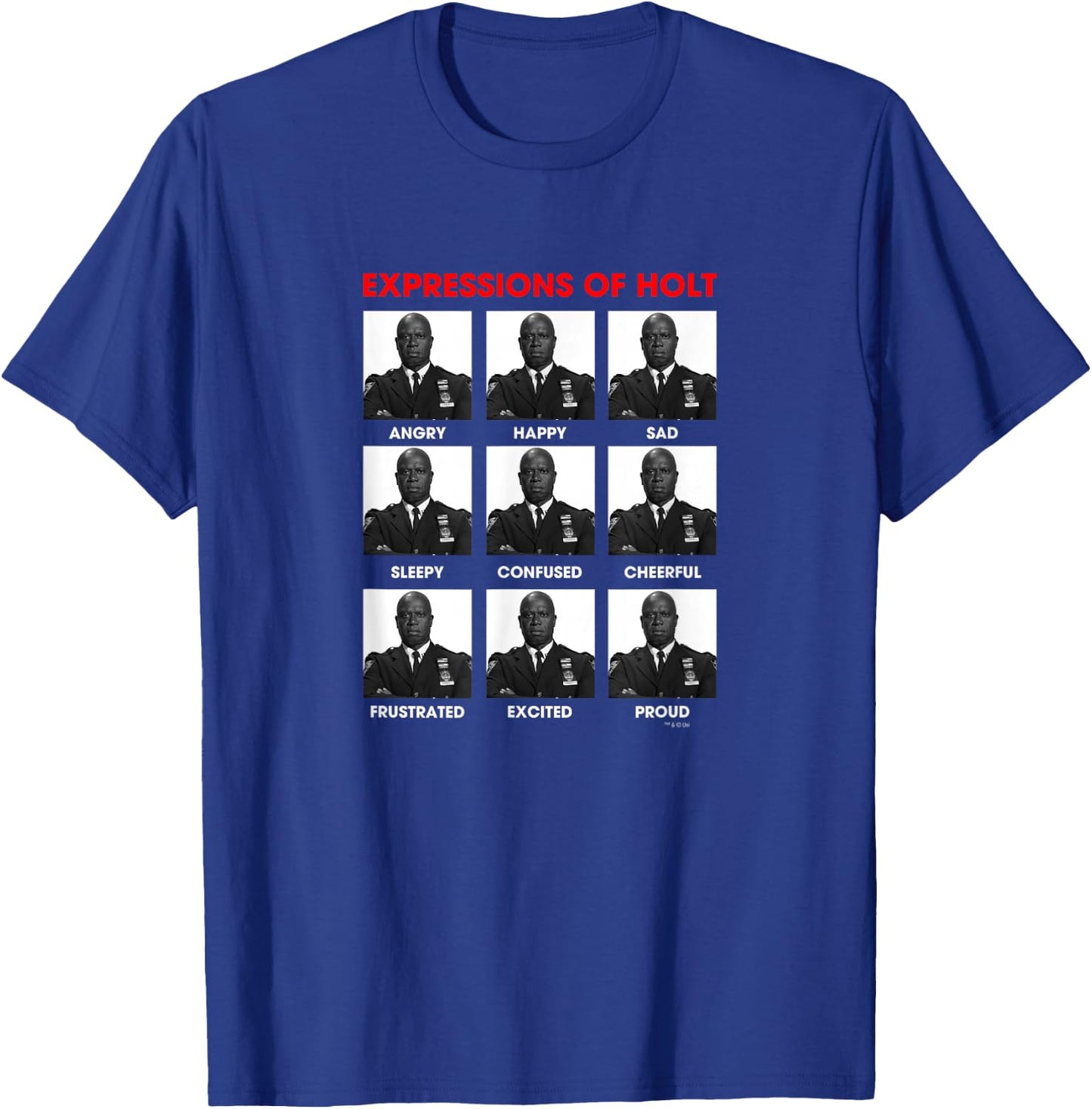NBC Brooklyn Nine-Nine Expressions of Holt für Jungen - Schwarz, Kurzarm, , , Größe S T-Shirt - T-Shirt | Royal