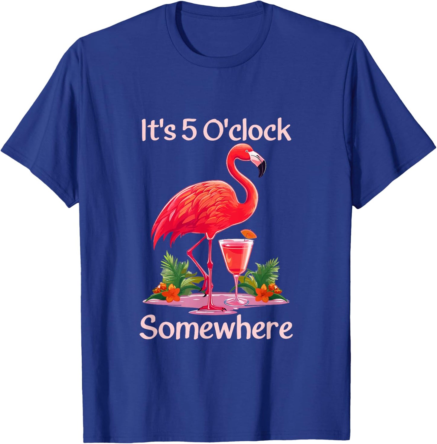 Flamingo Sipping Margarita Cocktail Tequila Alcoholic Drinks T-Shirt - T-Shirt | Royal