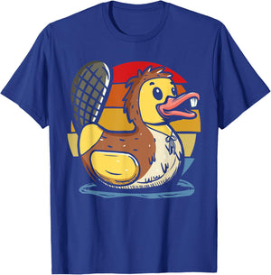 Beaver Rubber Duck Duckling T-Shirt - T-Shirt | Royal
