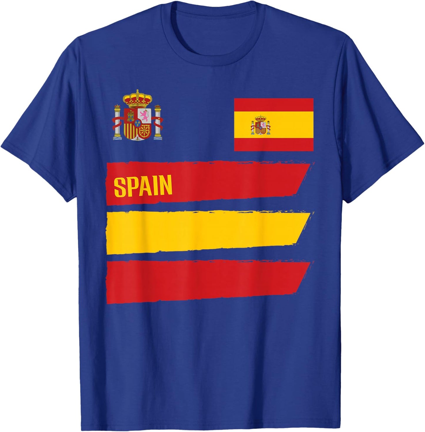 Spain Flag Espana Football Soccer Fan Men Women Kids T-Shirt - T-Shirt | Royal
