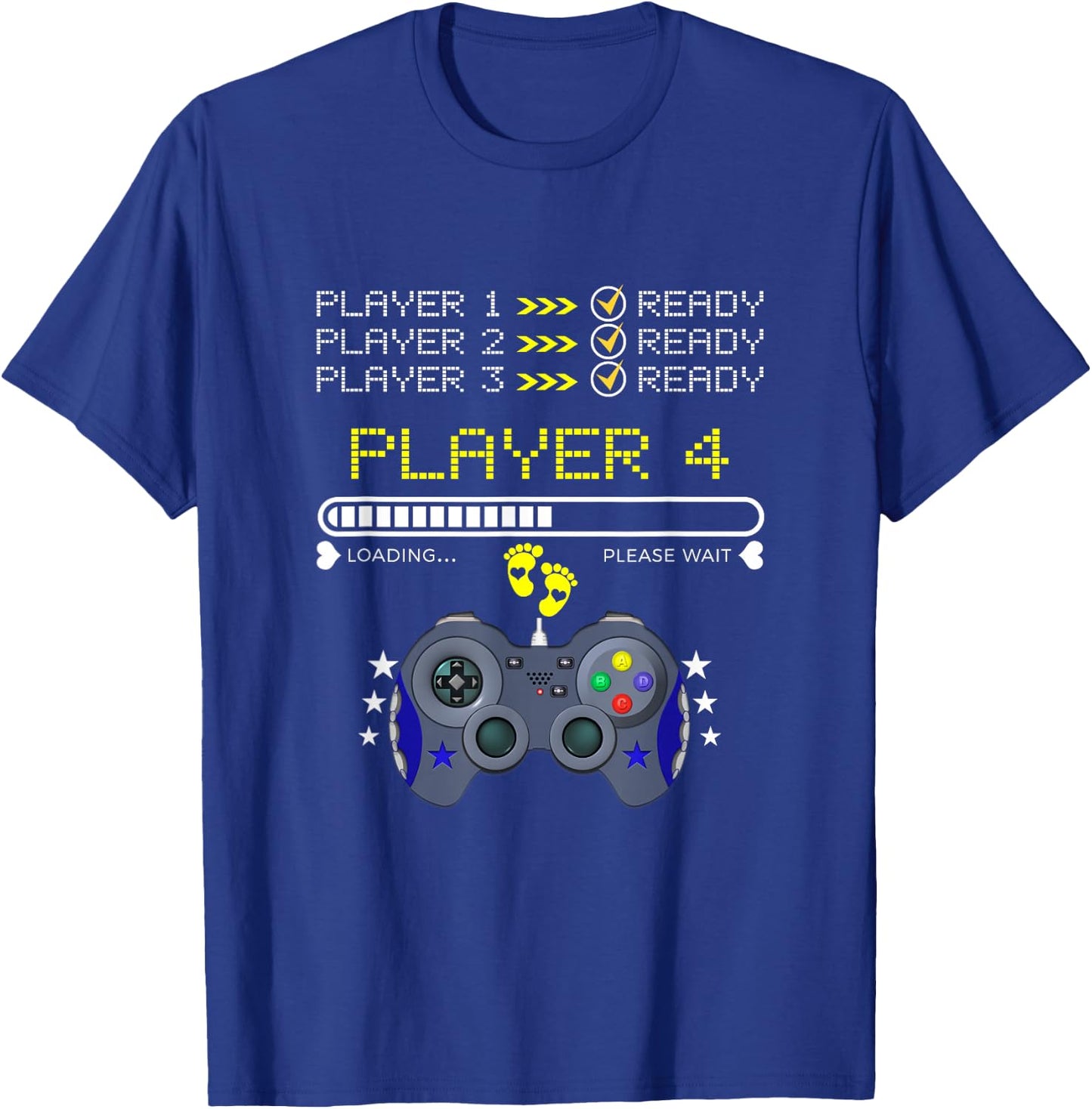 Spieler 1,2,3 Ready Player 4 Loading New Baby - Lustiges Gaming T-Shirt - T-Shirt | Royal