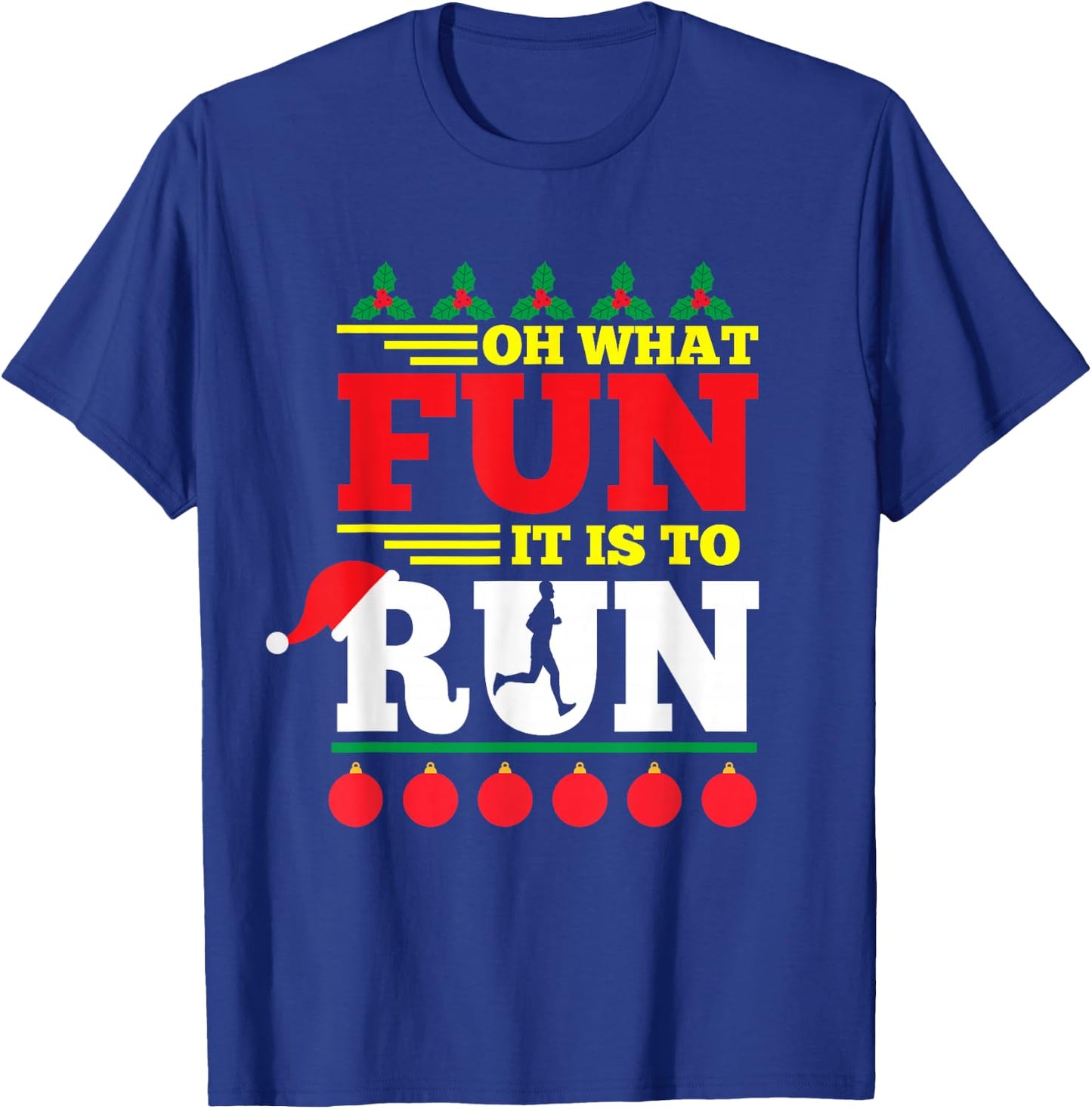 Funny Ugly Christmas Running Kids Adults Runners T-Shirt - T-Shirt | Royal