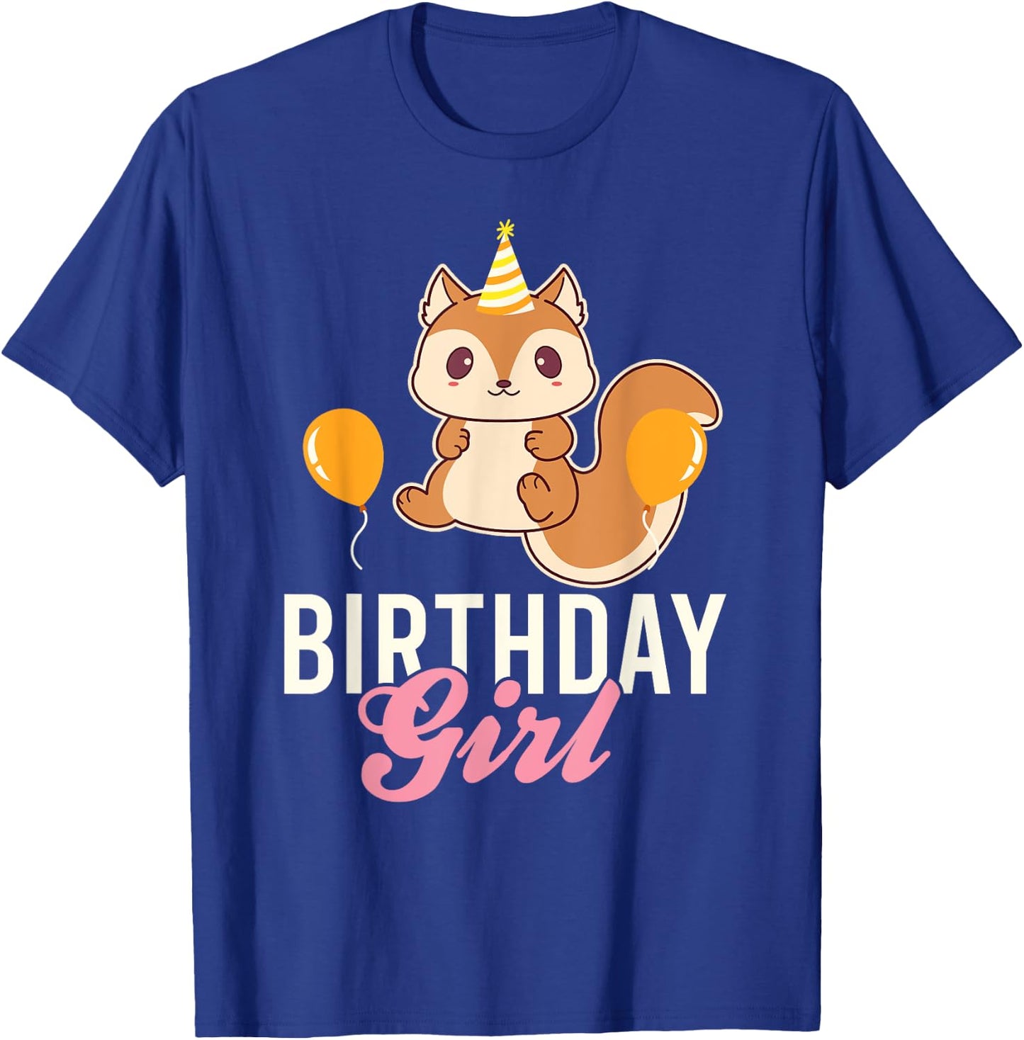 Cute Squirrel Birthday Girl T-Shirt - T-Shirt | Royal