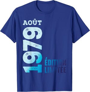 Limited Edition 1979 August 1979 Retro Year 1979 Vintage , Black, S T-Shirt - T-Shirt | Royal