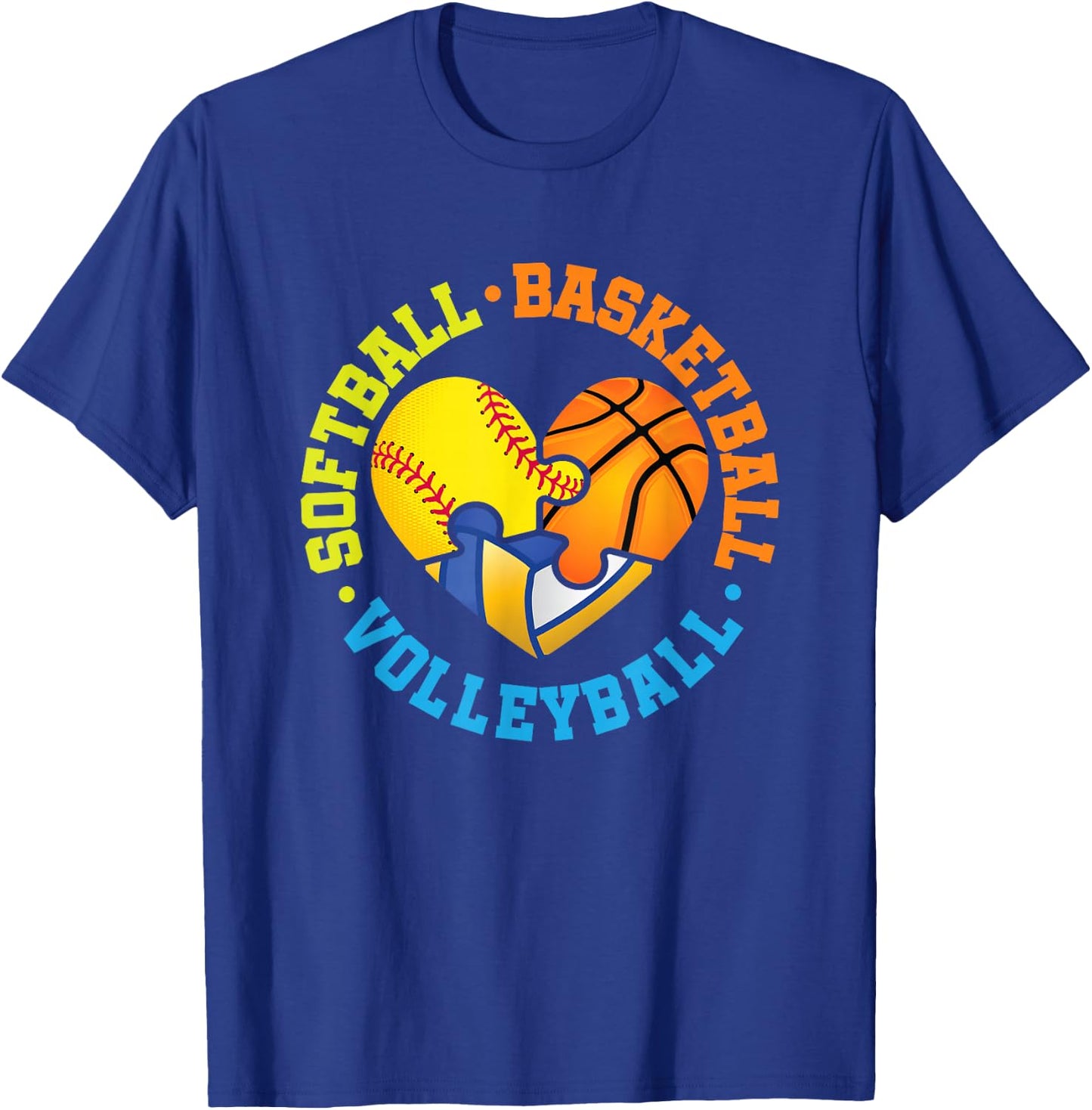 Softball Basketball Volleyball T-Shirt - T-Shirt | Royal