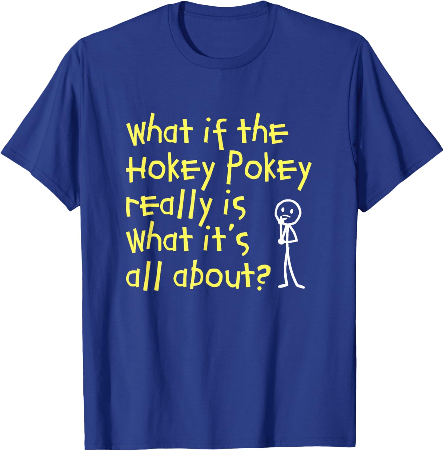 TumbleTee Men's Funny Hokey Pokey , Black, Small T-Shirt - T-Shirt | Royal